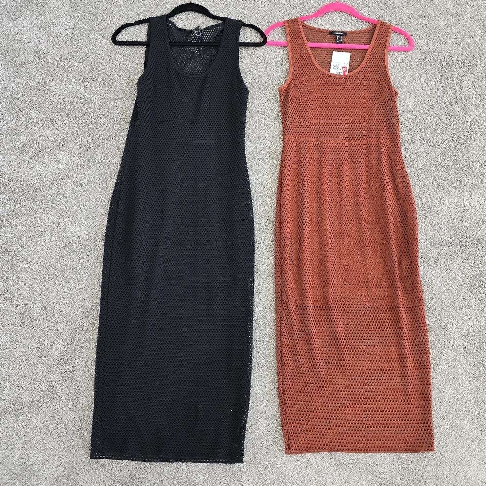 NWT, 2 For 1,Black and Rust Sleeveless Dresses, Size S